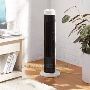 UK BASICS 3 Speed Oscillating Portable Tower Fan 45W