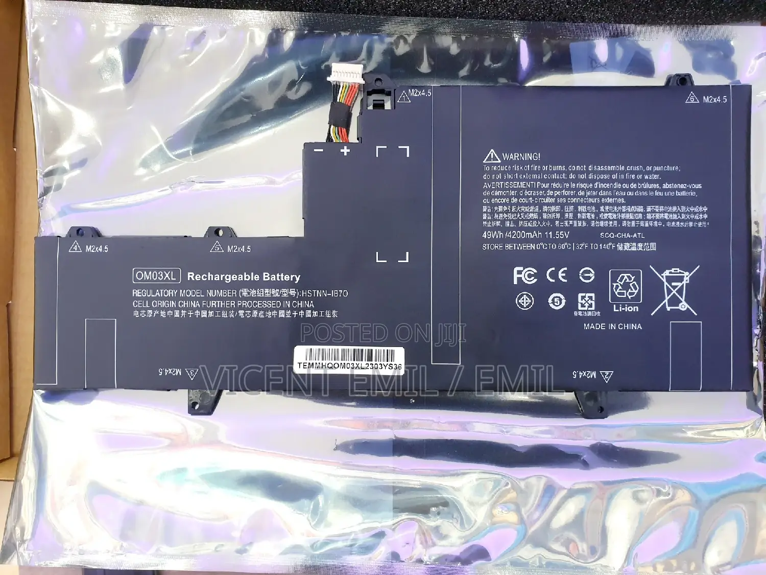 Hp OMO3XL Battery for Hp Elitebook X360 1030 G2