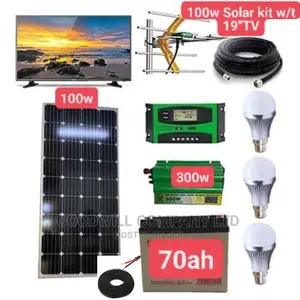 100w Solar Kit With 19 Inch Inbuilt/Digital TV