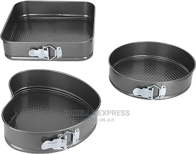 3pcs/Set Non-stick Spring Pan Detachable Bottom Baking Tray