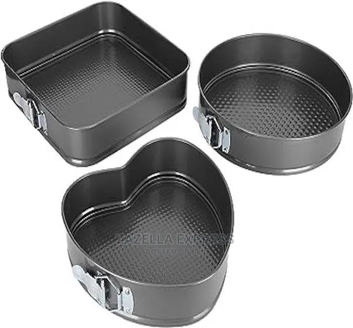 3pcs/Set Non-stick Spring Pan Detachable Bottom Baking Tray