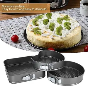 3pcs/Set Non-stick Spring Pan Detachable Bottom Baking Tray