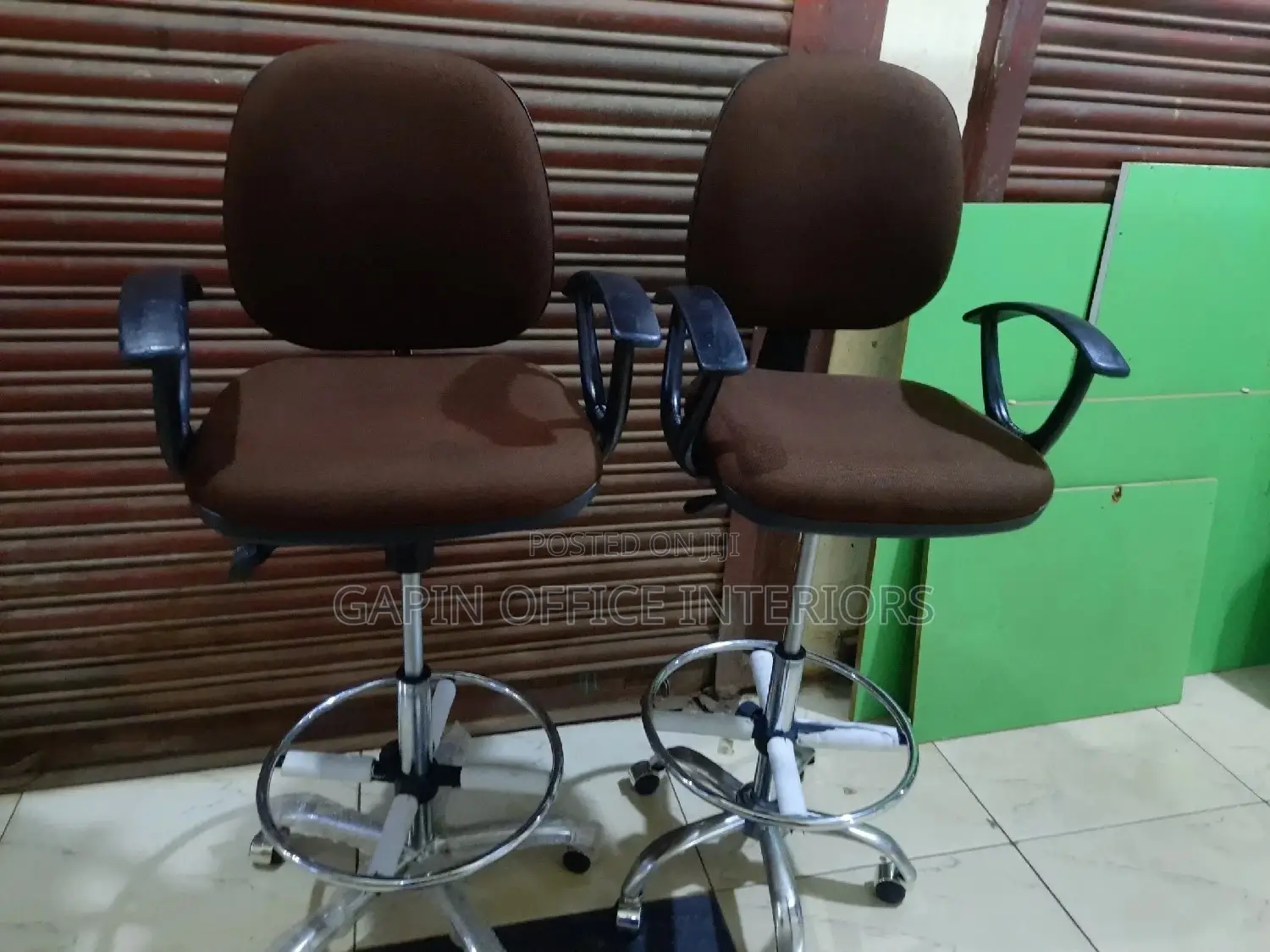 Office Counter Chairs, 2 Pieces
