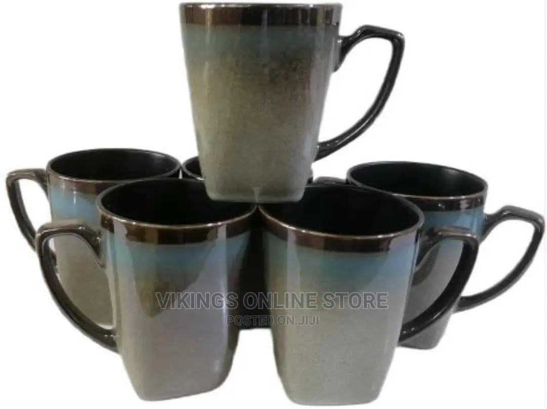 6 Pieces of Coffee Tea Cups Mugs – Dirty Blue