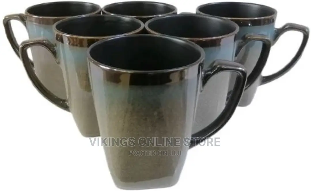 6 Pieces of Coffee Tea Cups Mugs – Dirty Blue