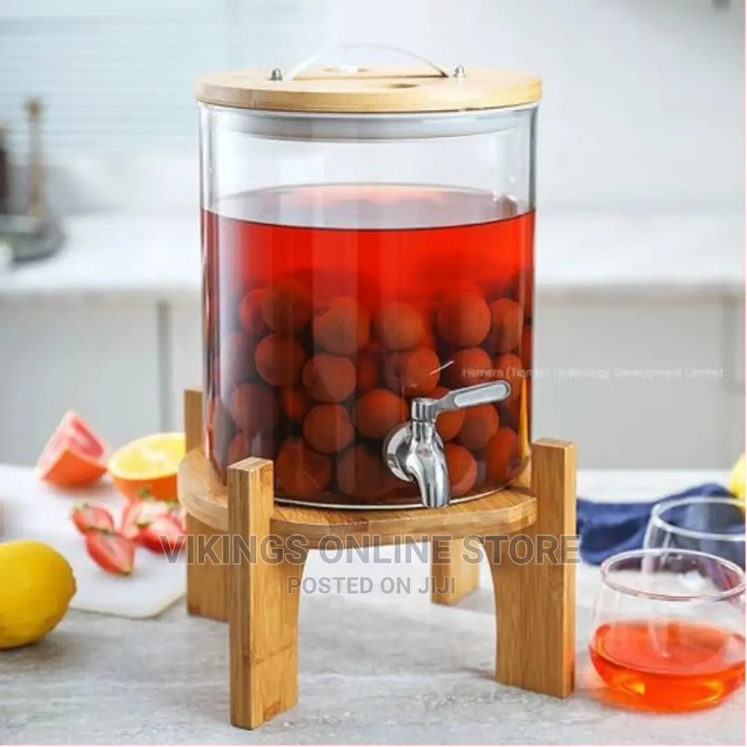 5 L Glass Drinks Dispenser Jar With Tap,