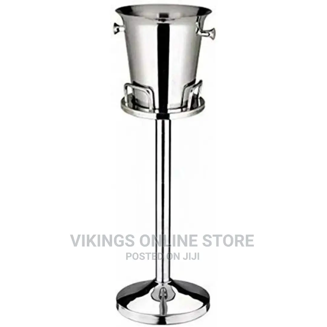Stainless Steel Champagne ,Wine Ice Bucket Holder -Silver