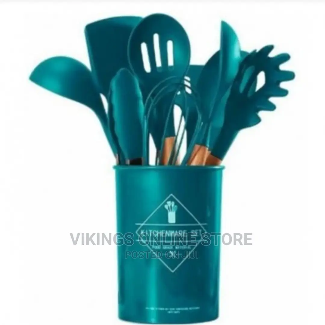 12 Piece Silicone Cooking Utensils Serving Spoons Set,