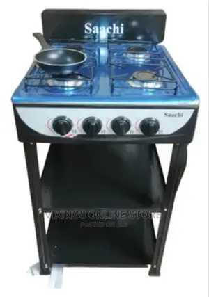 Saachi 4 Burner Gas Stove Cooker With 2 Shelves Stands,