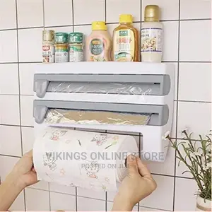 4 in 1 Cling Film, Paper Towel and Foil Rack Cutter, Holder