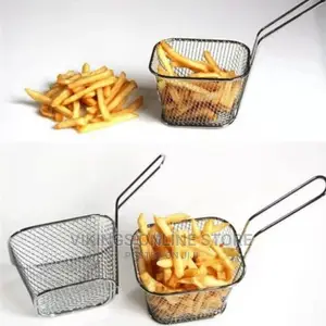 Square Mesh Frying Basket French Fry Chips Net