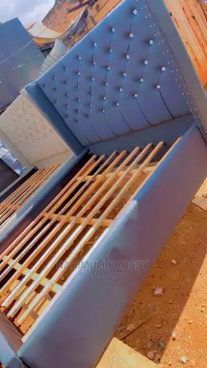 5by6 Gray Leather Bed for Sale