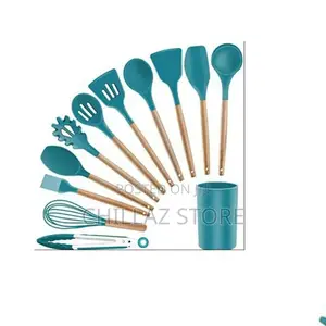 Silicone Wooden Cooking Utensils.