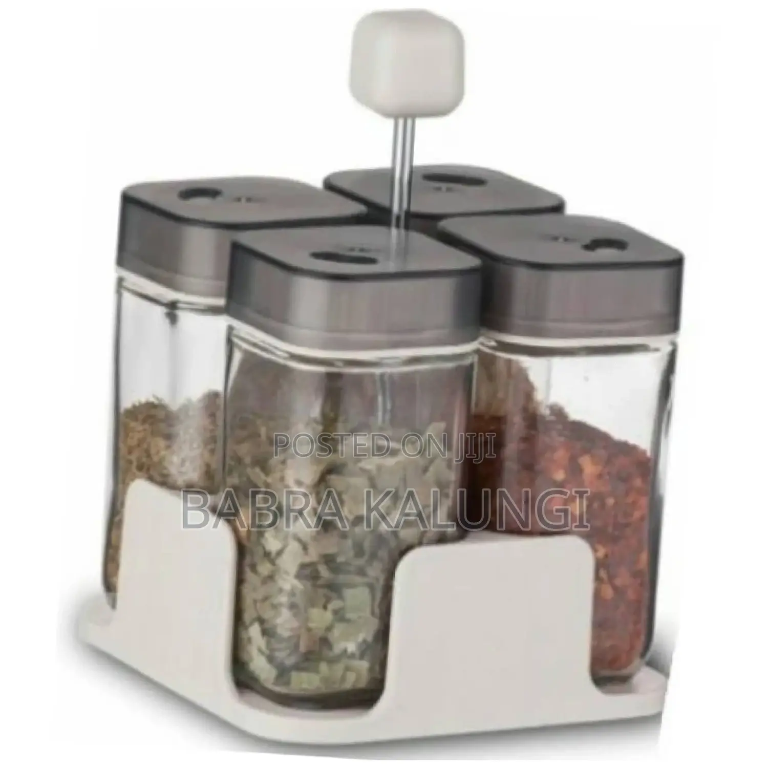 4pc Countertop Spice,Salt, Pepper Shaker Rack Organizer