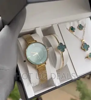 3PCS Watch Set Women Classic Watch Leather Ladies Size Watch
