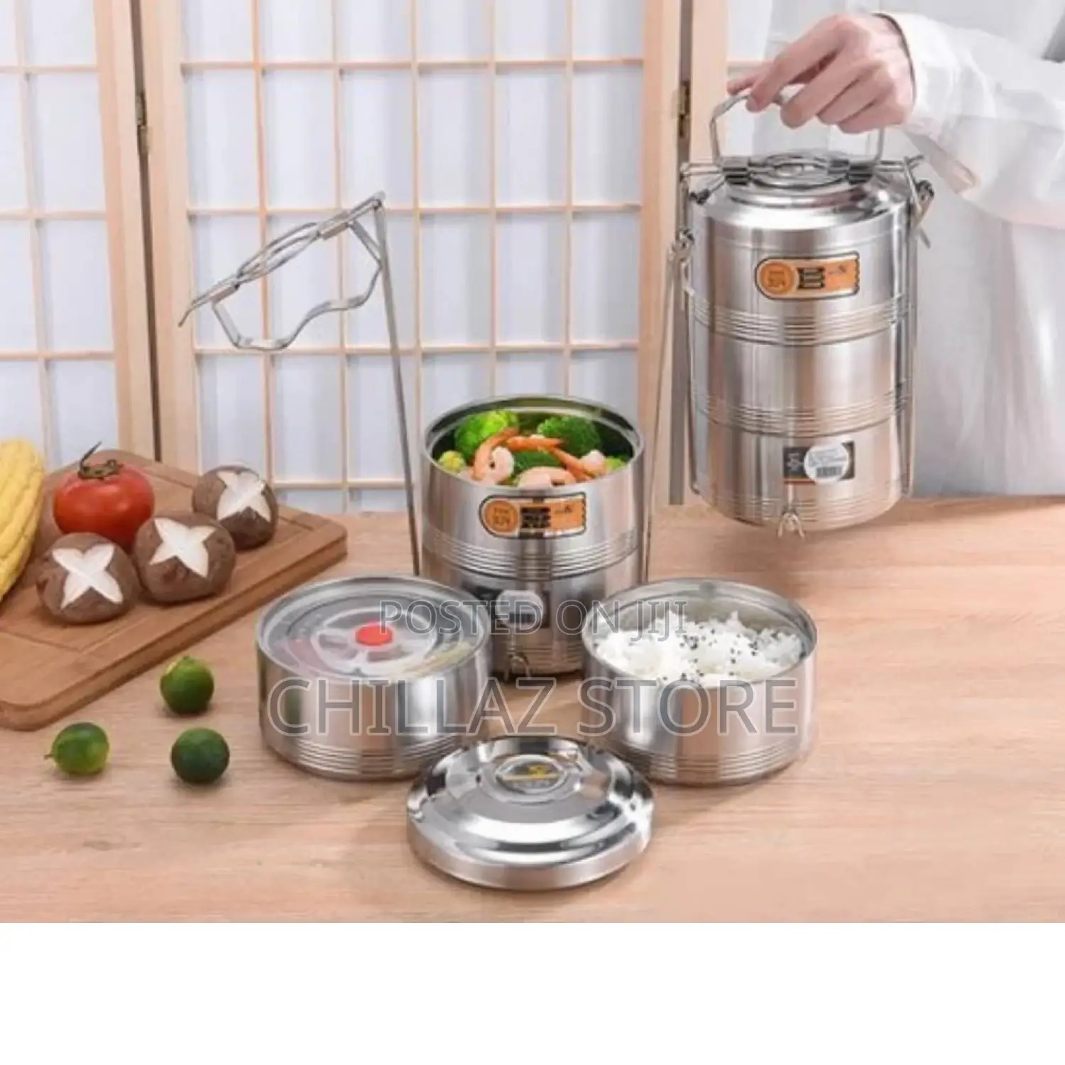 Stainless Steel 4 Layers Vacuum Food Flask.