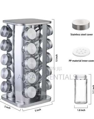 20- Jars Revolving Spice Rack Holder/Organizer