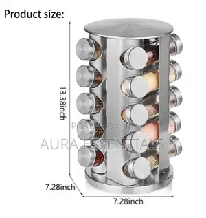 20- Jars Revolving Spice Rack Holder/Organizer