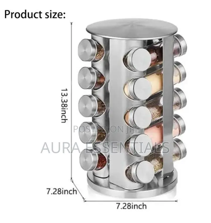 20- Jars Revolving Spice Rack Holder/Organizer