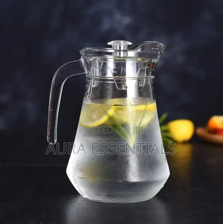 Glass Jar/ Pitcher With Plastic Lid