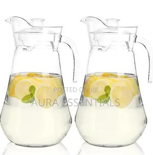 Glass Jar/ Pitcher With Plastic Lid
