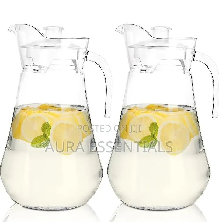 Glass Jar/ Pitcher With Plastic Lid