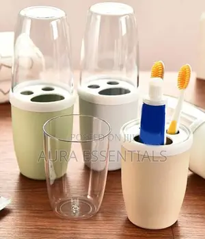 Toothpaste Toothbrush Holder With Transparent Cup Lid