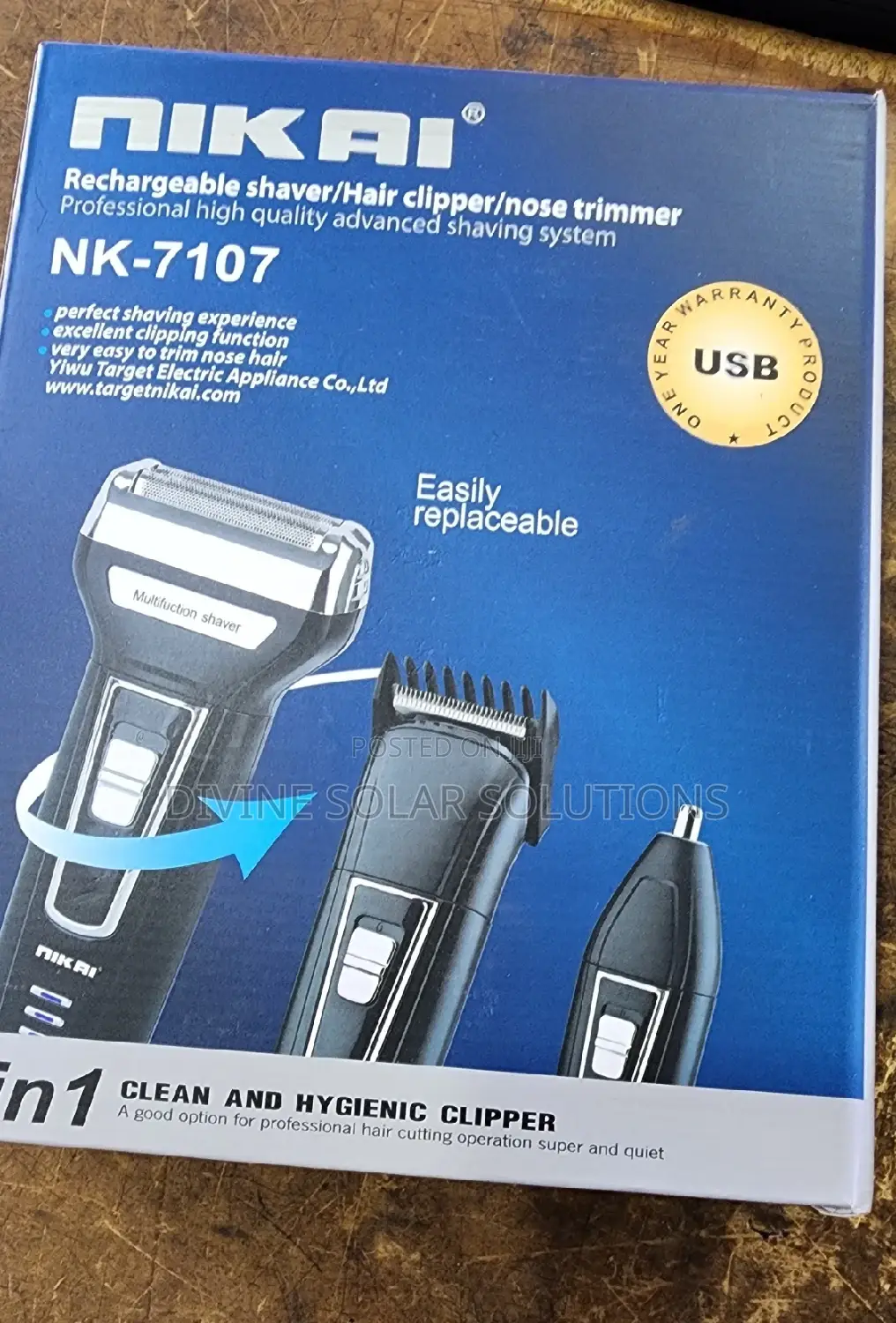 3 In 1 Rechargeable Hair Clipper NK 7107