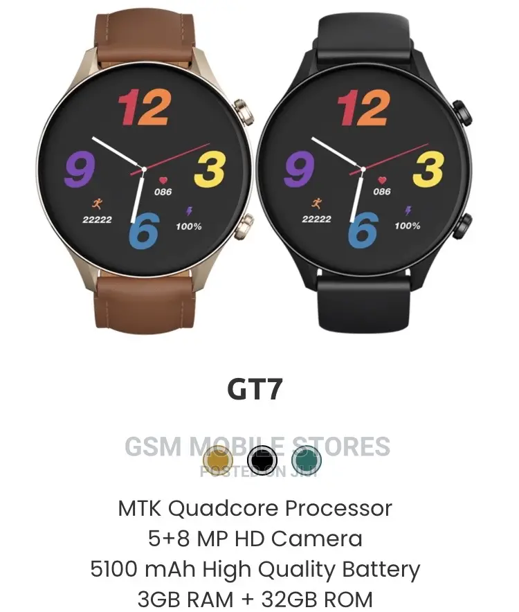 GT7 HD Super AMOLED Display BT Calling Smartwatch