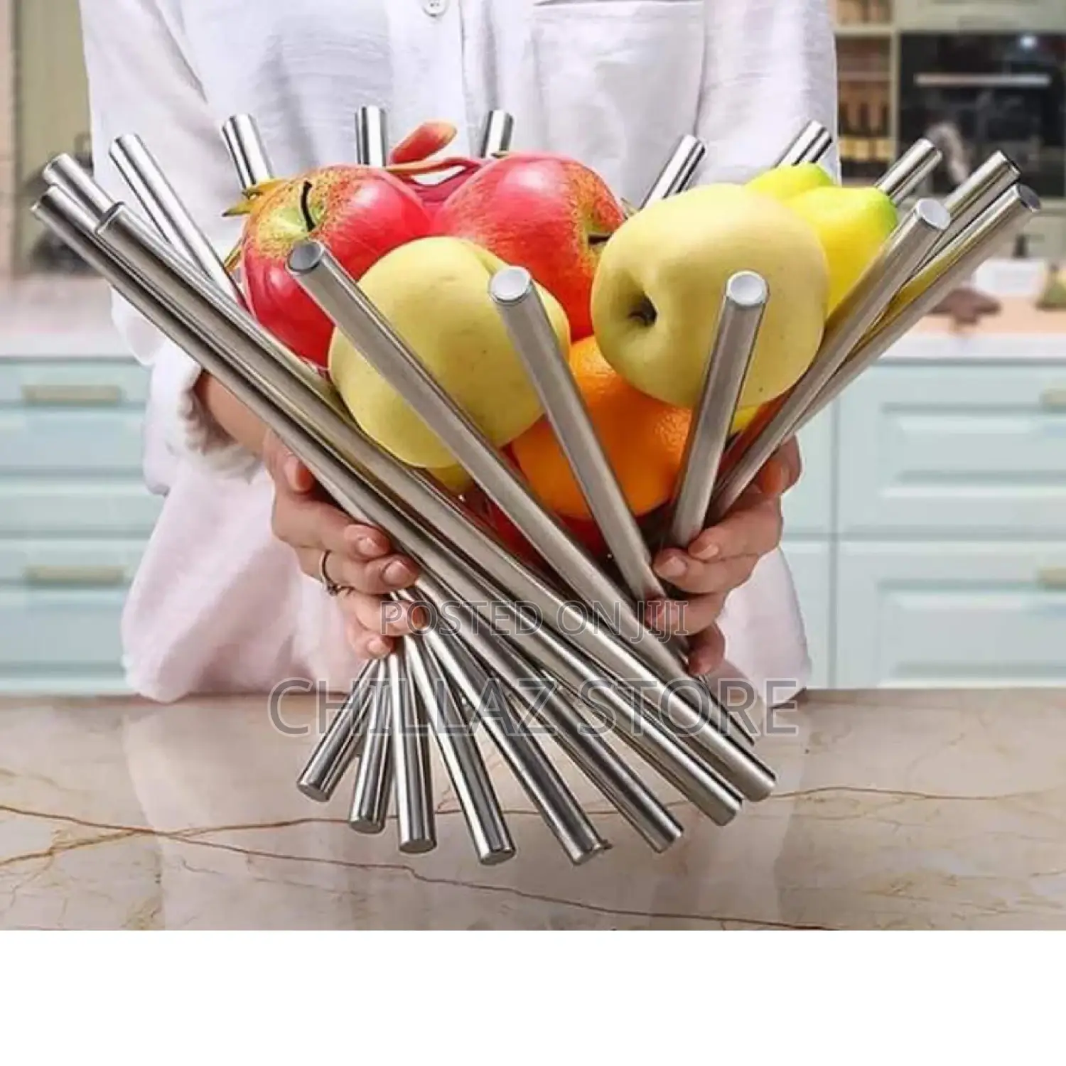Stainless Steel Fruit Storage Basket Rack.