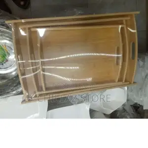3pcs Wooden Serving Trays Set .