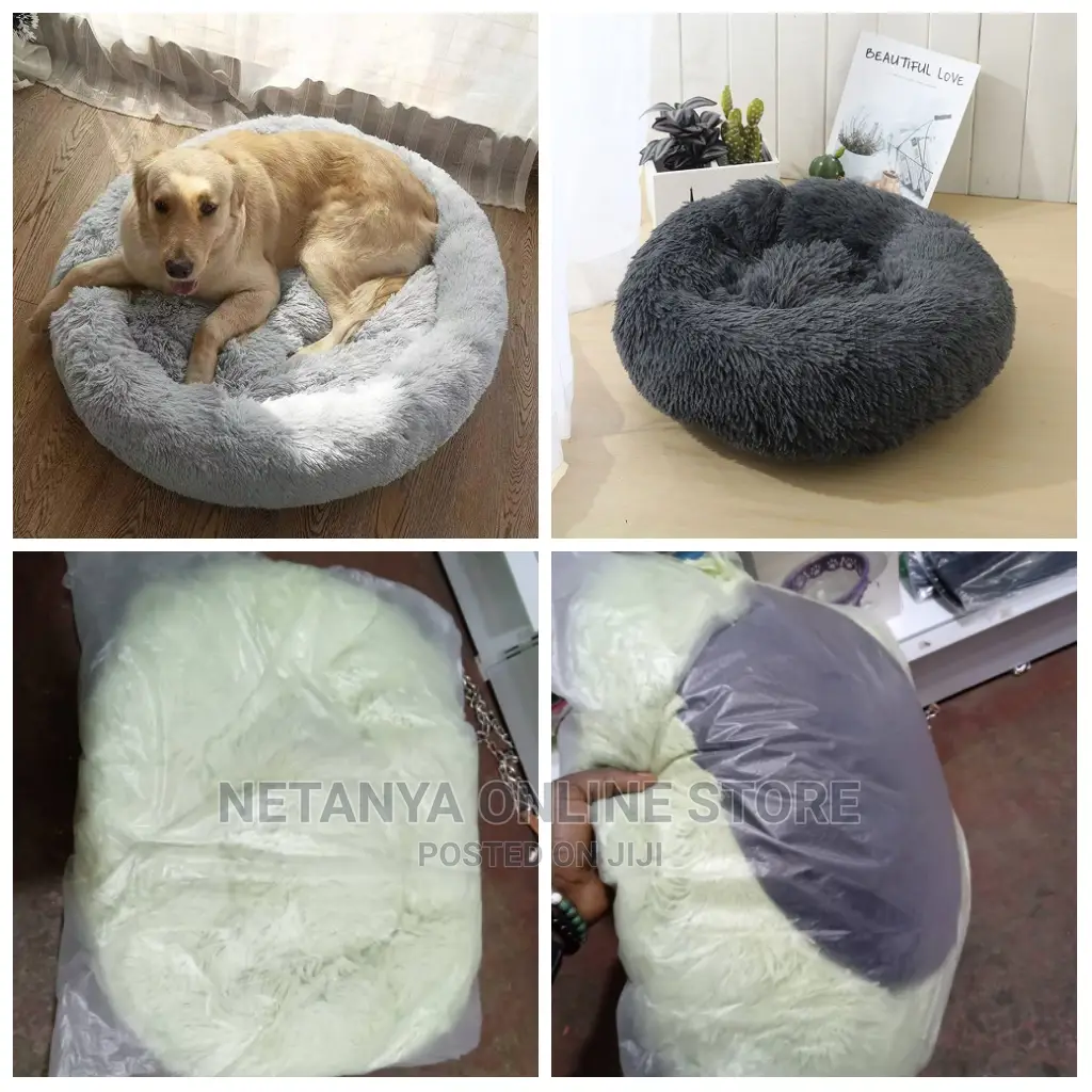 Round Plush Dog Bed