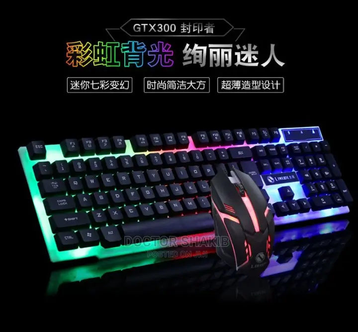 GTX300 Wired Pro Gaming RGB Keyboard Mouse Combo