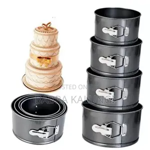 Cake Decor 4pcs Round Sprinform Tin Nonstick Mould Pan