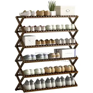 5layers Bamboo Plastic Shoe Rack