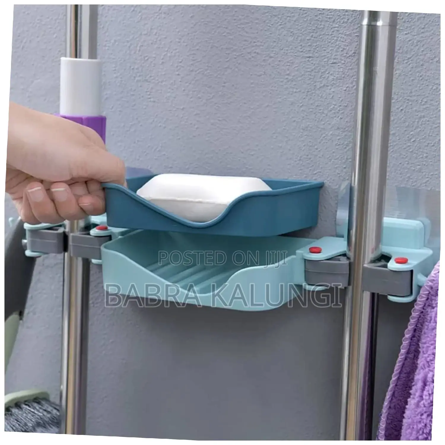 Mop Holder Brush Storage Rack Soap Dish Box