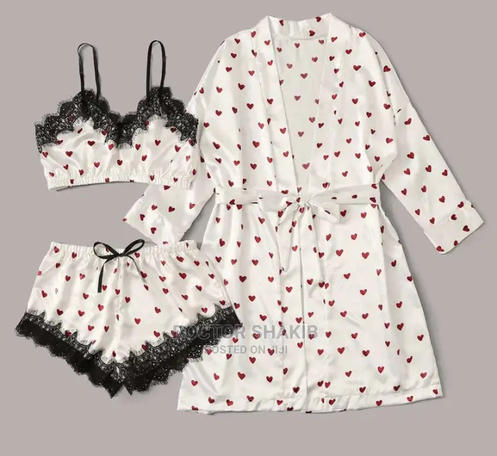 3pcs Heart Print Pyjamas
