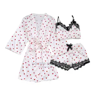 3pcs Heart Print Pyjamas