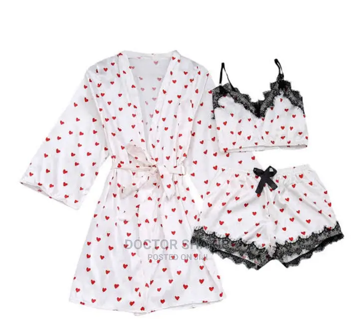 3pcs Heart Print Pyjamas