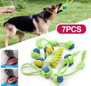 Dog Toy Cotton Rope Knot Chew Ball Grinding Teeth