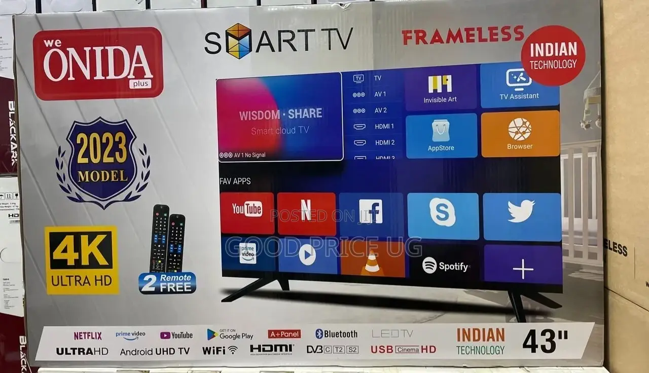 43 Inches Onida Smart Frame Less TV With Bluetooth Function.