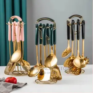 7 Pc Cooking Utensils Serving Spoons Cutlery Set -