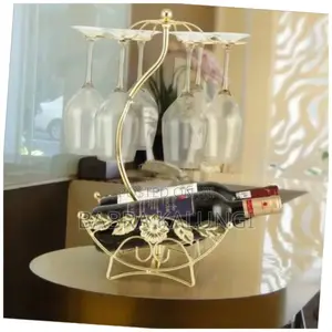 2 Bottle 6 Wine Glass Rack Storage Organizer Holder