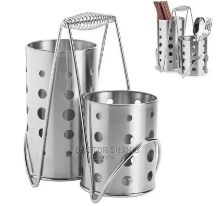 Stainless Steel Cutlery Holder With Handle