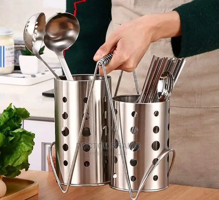Stainless Steel Cutlery Holder With Handle