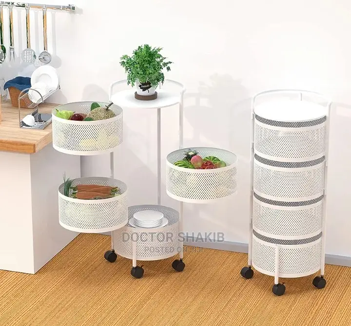 Metallic Kitchen Trolley With Wheels