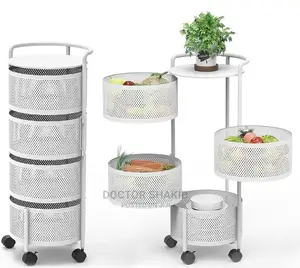 Metallic Kitchen Trolley With Wheels
