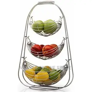 3 Tier Metal Fruit Basket Bowls Vegetables Storage Stand