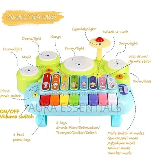 Electronic Xylophone With Game Drum