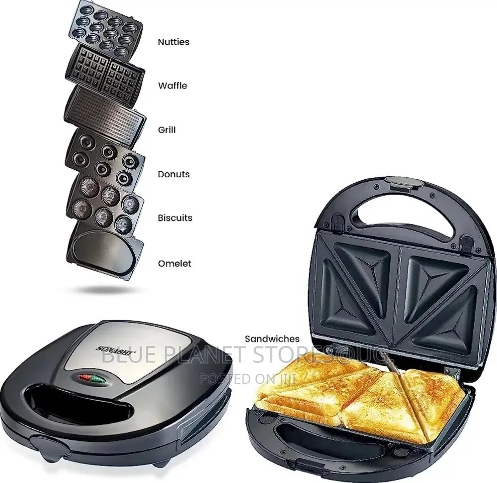 SONASHI 7-in-1 Multi Snack Makers \\ 640 - 760w \\ SSM-862